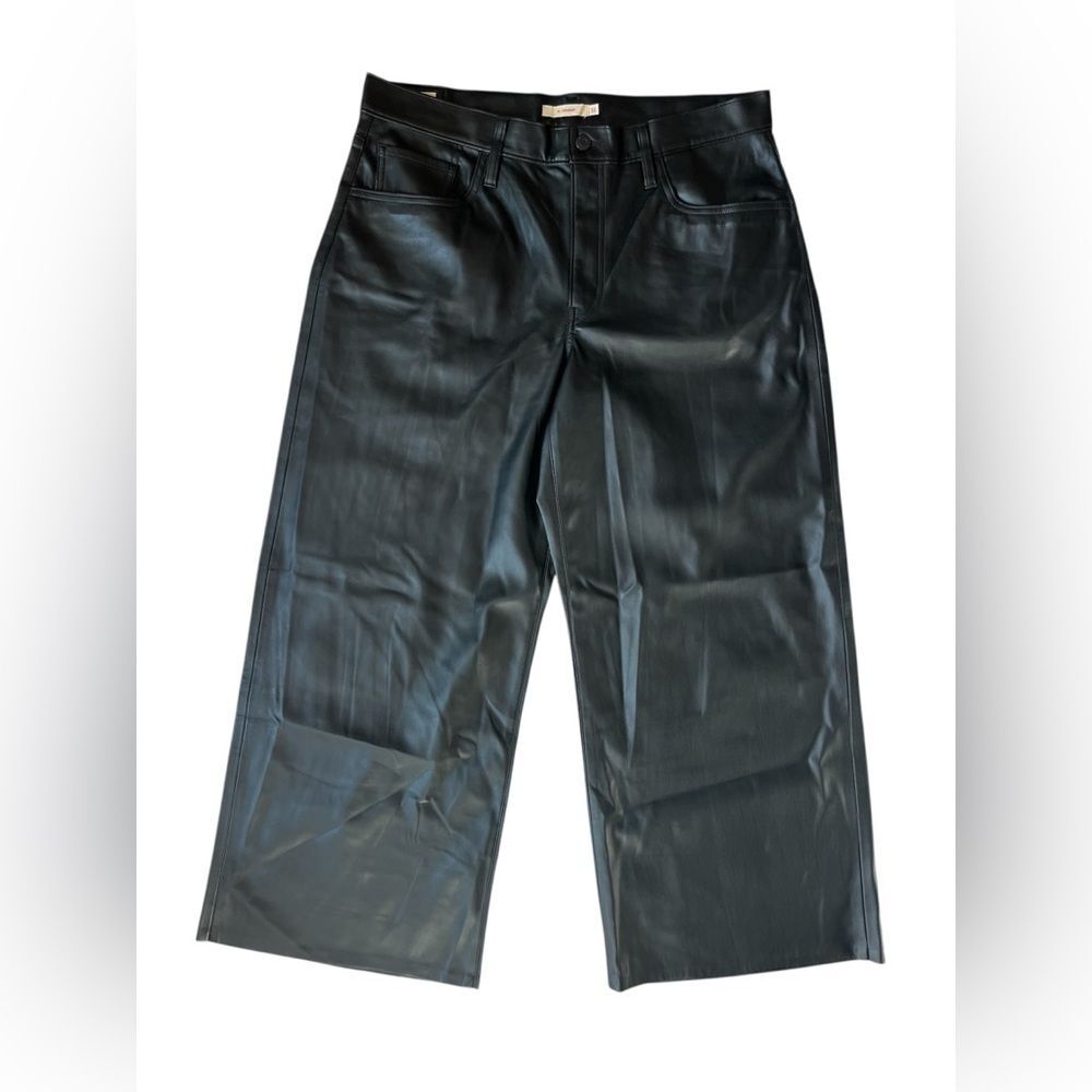 Levi's Straight Faux Leather Wide Leg Biker Pants Womens 32